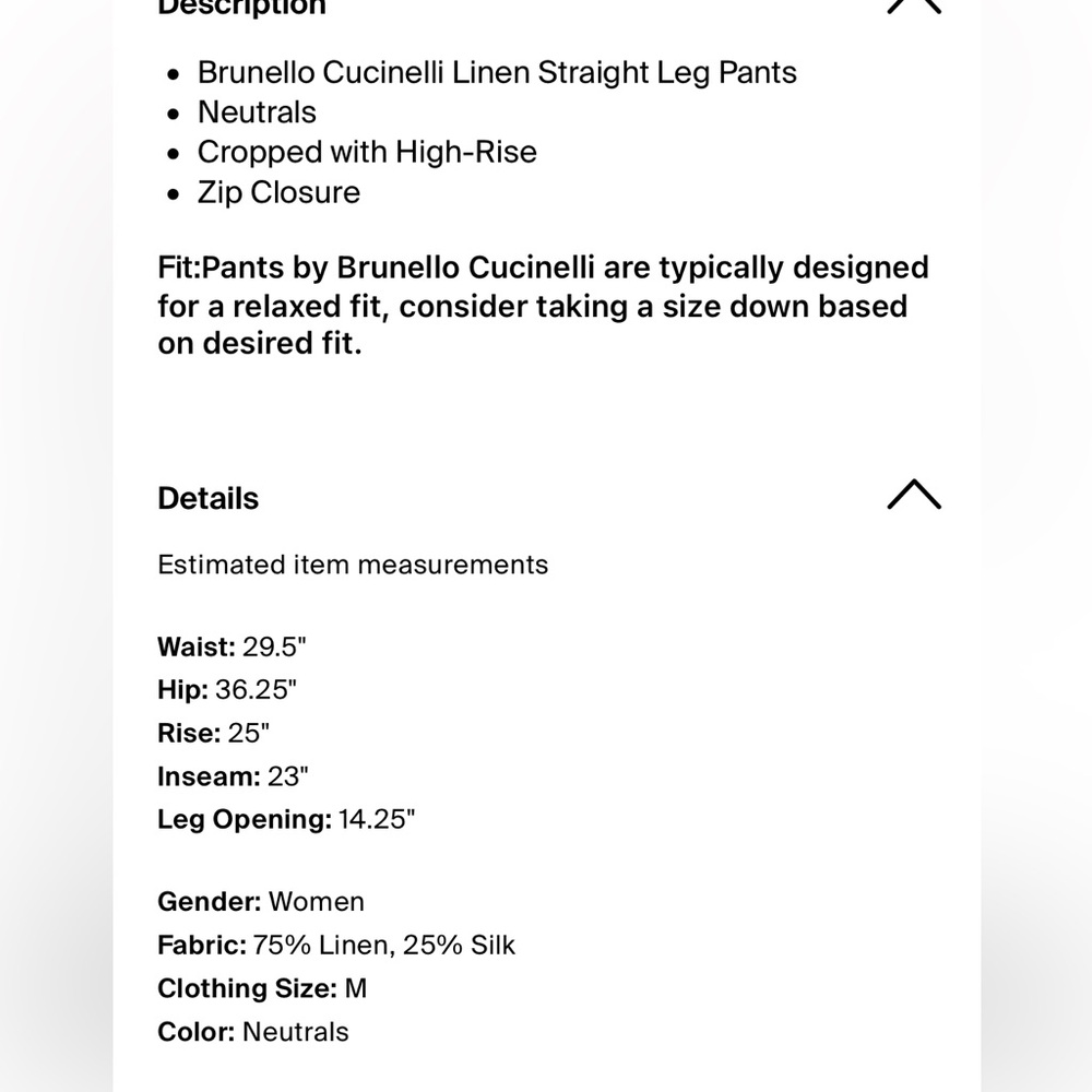 Brunello Cucinelli Cream track pants - Picture 4 of 4
